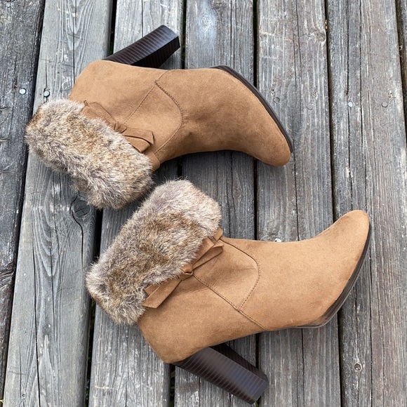 Dana Buchman Ankle Boots Faux Fur - Picture 3 of 10